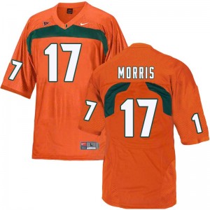 Men Stephen Morris Orange Miami College Football #17 Jersey 680711-289