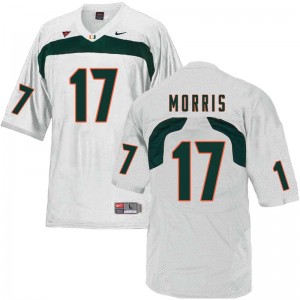 Men Stephen Morris White Hurricanes College Football #17 Jersey 793343-494