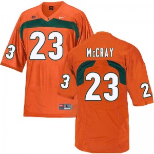 Men Terry McCray Orange University of Miami College Football #23 Jersey 799752-181