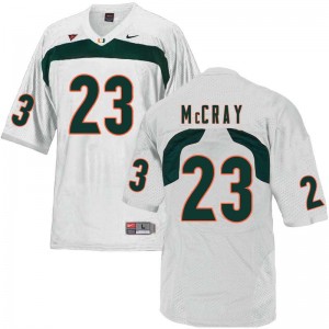 Men Terry McCray White University of Miami College Football #23 Jersey 775484-575