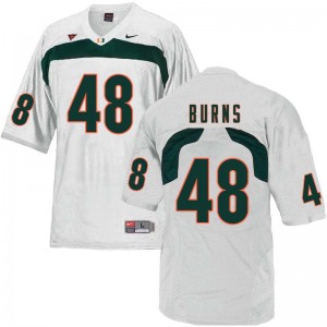 Men Thomas Burns White Miami Hurricanes College Football #48 Jersey 206890-138