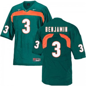 Men Travis Benjamin Green Miami College Football #3 Jersey 158728-651