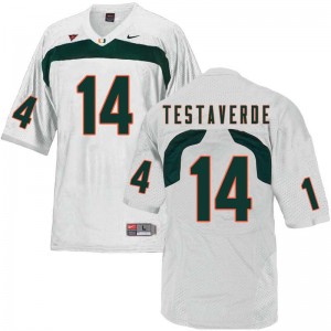 Men Vinny Testaverde White Miami College Football #14 Jersey 631803-620