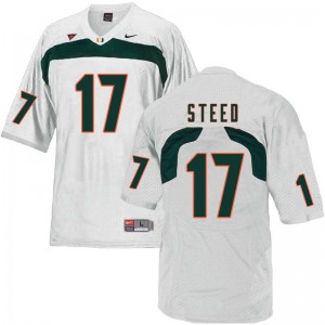 Men Waynmon Steed White Hurricanes College Football #17 Jersey 767675-322