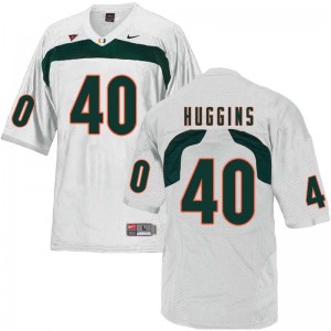 Men Will Huggins White Miami College Football #40 Jersey 191575-665