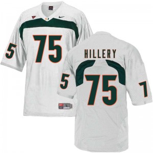 Men Zalontae Hillery White Hurricanes College Football #75 Jersey 799662-521