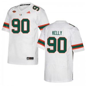 Men Nyjalik Kelly White Miami Hurricanes College Football #90 Jersey 637842-428