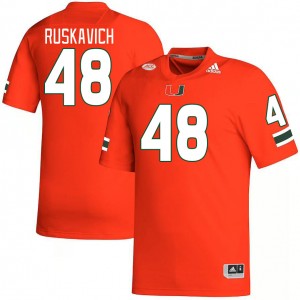 Men Owen Ruskavich Orange Miami College Football #48 Jersey 783787-618