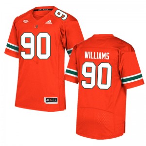 Men Quentin Williams Orange Miami College Football #90 Jersey 129129-316