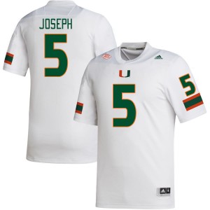 Men Ray Ray Joseph White Miami College Football #5 Jersey 924265-497