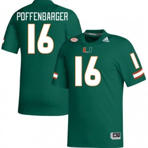 Men Reese Poffenbarger Green Miami Hurricanes College Football #16 Jersey 464683-952