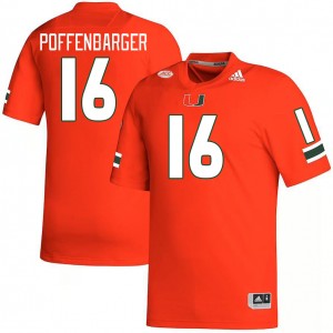 Men Reese Poffenbarger Orange Hurricanes College Football #16 Jersey 206966-430
