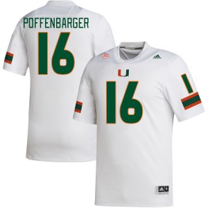 Men Reese Poffenbarger White Miami College Football #16 Jersey 963814-603