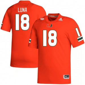Men Riply Luna Orange Miami Hurricanes College Football #18 Jersey 276135-789
