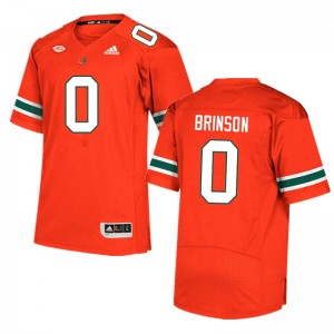 Men Romello Brinson Orange Miami College Football #0 Jersey 804526-974
