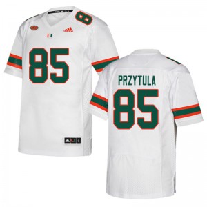 Men Sebastian Przytula White Miami College Football #85 Jersey 544532-851