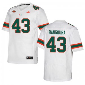 Men Souleymane Bangoura White Miami College Football #43 Jersey 996200-772