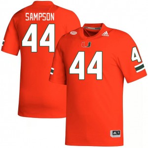 Men Syncere Sampson Orange Miami College Football #44 Jersey 641661-272