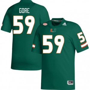 Men Thomas Gore Green University of Miami College Football #59 Jersey 611583-445