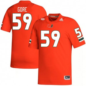 Men Thomas Gore Orange Hurricanes College Football #59 Jersey 629574-855