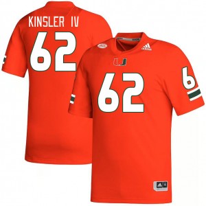 Men Tommy Kinsler IV Orange Miami College Football #62 Jersey 590751-415