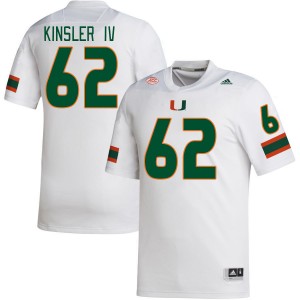 Men Tommy Kinsler IV White Hurricanes College Football #62 Jersey 522196-724