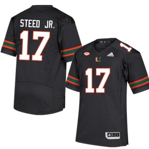 Men Waynmon Steed Jr. Black Hurricanes College Football #17 Jersey 169087-497