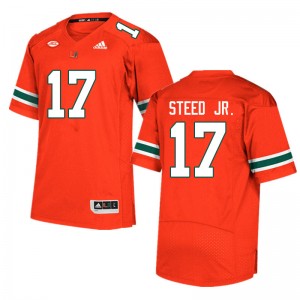 Men Waynmon Steed Jr. Orange University of Miami College Football #17 Jersey 528015-269