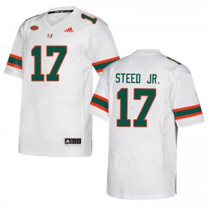 Men Waynmon Steed Jr. White University of Miami College Football #17 Jersey 688840-533