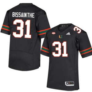 Men Wesley Bissainthe Black Miami College Football #31 Jersey 558891-790