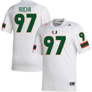 Men Will Rocha White University of Miami College Football #97 Jersey 818796-765