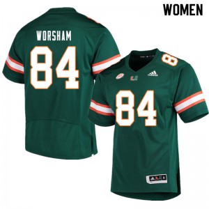 Women Dazalin Worsham Green Miami College Football #84 Jersey 843339-449