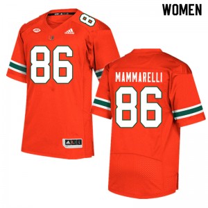 Women Dominic Mammarelli Orange Miami College Football #86 Jersey 172809-116