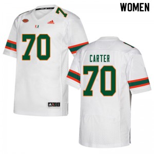 Women Earnest Carter White Miami College Football #70 Jersey 399996-962