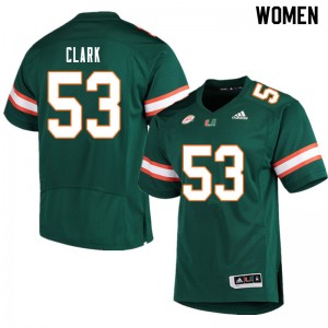 Women Jakai Clark Green Miami College Football #53 Jersey 977821-776
