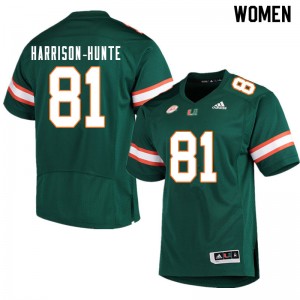 Women Jared Harrison-Hunte Green University of Miami College Football #81 Jersey 676879-104