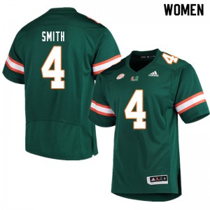 Women Keontra Smith Green Hurricanes College Football #4 Jersey 948649-175