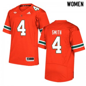 Women Keontra Smith Orange Hurricanes College Football #4 Jersey 289642-422