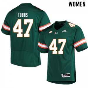 Women Mykel Tubbs Green Miami College Football #47 Jersey 974984-804
