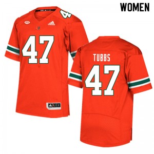Women Mykel Tubbs Orange Miami College Football #47 Jersey 802466-976