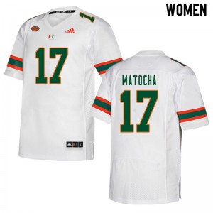 Women Peyton Matocha White Miami College Football #17 Jersey 279618-237