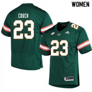 Women Te'Cory Couch Green Miami College Football #23 Jersey 934243-613