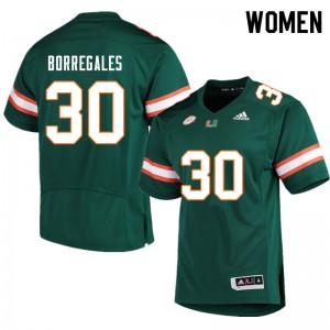 Women Andres Borregales Green Miami College Football #30 Jersey 152821-199