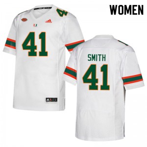 Women Chase Smith White Hurricanes College Football #41 Jersey 729806-390