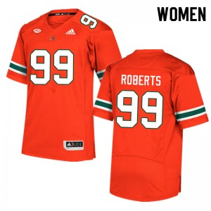 Women Elijah Roberts Orange Miami College Football #99 Jersey 831036-169