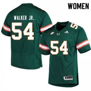 Women Issiah Walker Jr. Green Miami Hurricanes College Football #54 Jersey 817206-639
