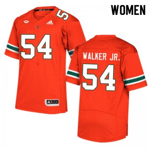 Women Issiah Walker Jr. Orange Miami College Football #54 Jersey 445208-434