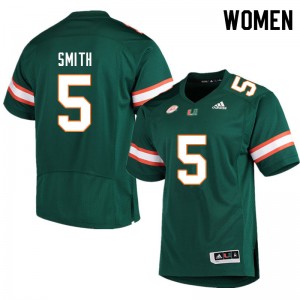 Women Keyshawn Smith Green University of Miami College Football #5 Jersey 364884-164