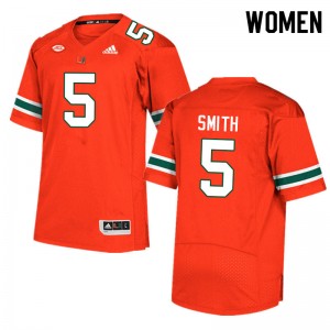 Women Keyshawn Smith Orange Miami College Football #5 Jersey 805013-968