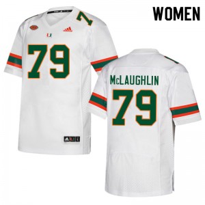Women Michael McLaughlin White University of Miami College Football #79 Jersey 813979-447